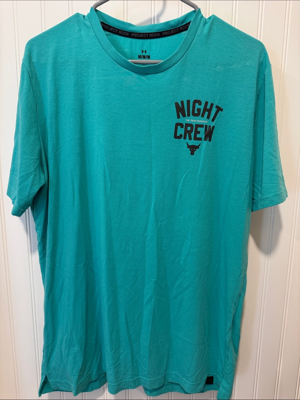 Under Armour Project Rock Teal 'Night Crew' Short Sleeve Tee